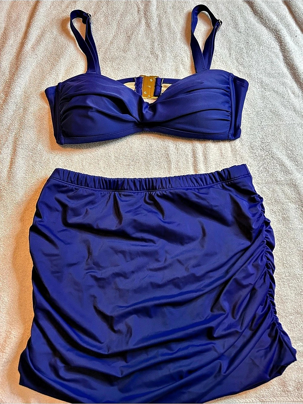 SwimSuits For All Swim Skirt Bikini Set Bikini Set in Blue Size 10 Like New
